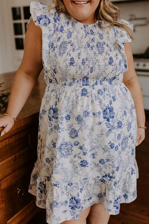 Whimsical Daydream Floral Smocked Mini Dress Curves Product Image