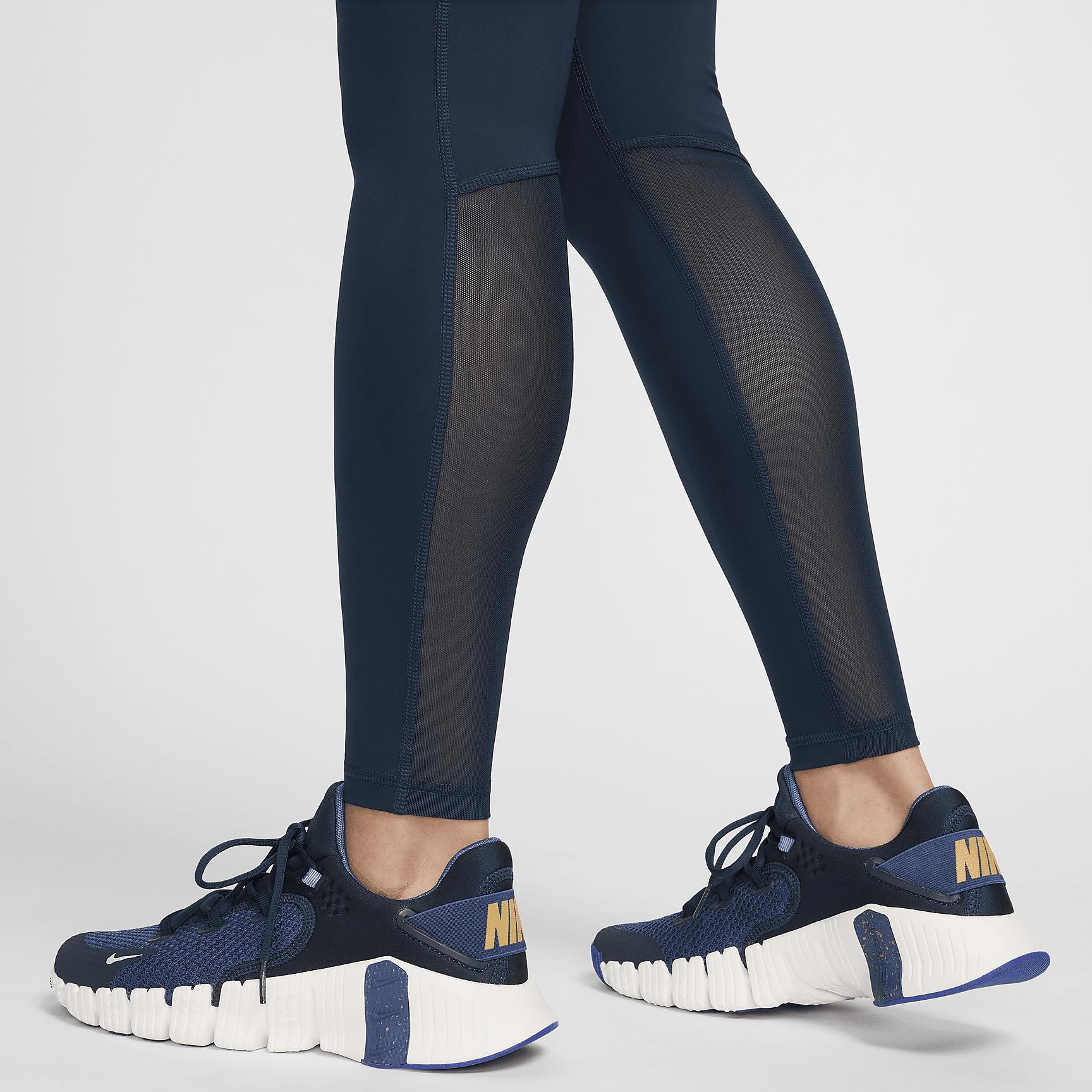 Nike Pro Women's Mid-Rise Mesh-Paneled Leggings Product Image