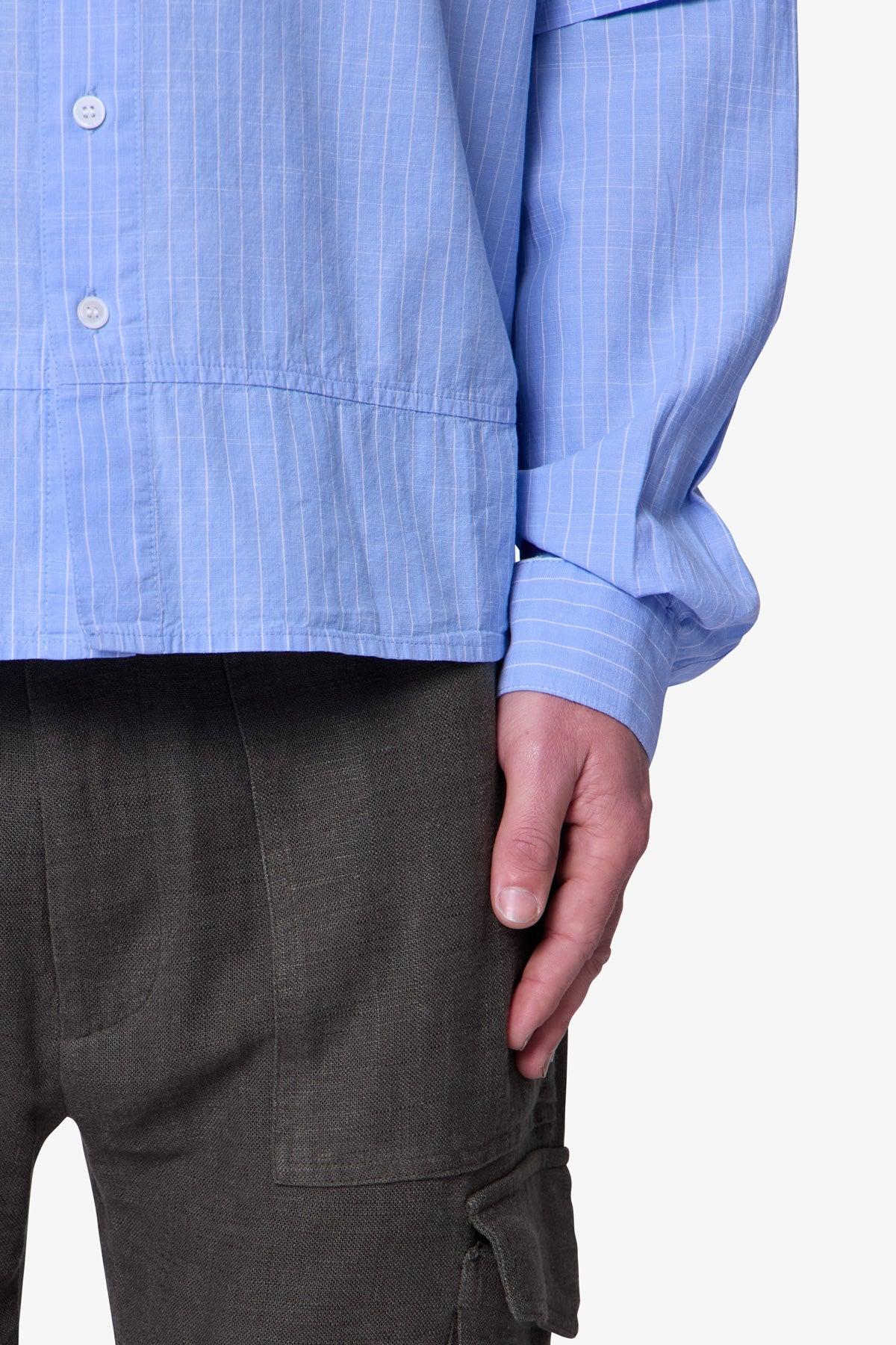Chambray Double Layer Shirt - Blue Product Image