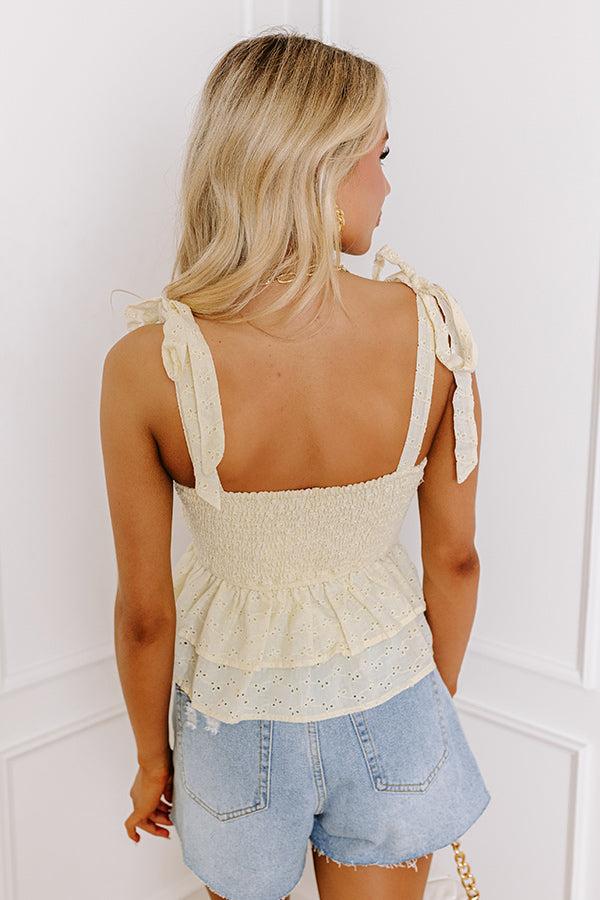 Bermuda Eyelet Tank In Yellow Product Image