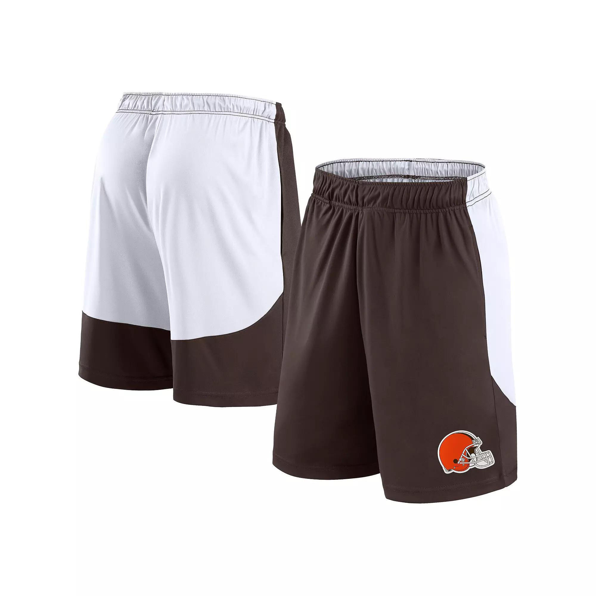 Men's Fanatics Brown/White Cleveland Browns Go Hard Shorts, Size: 3XL Product Image