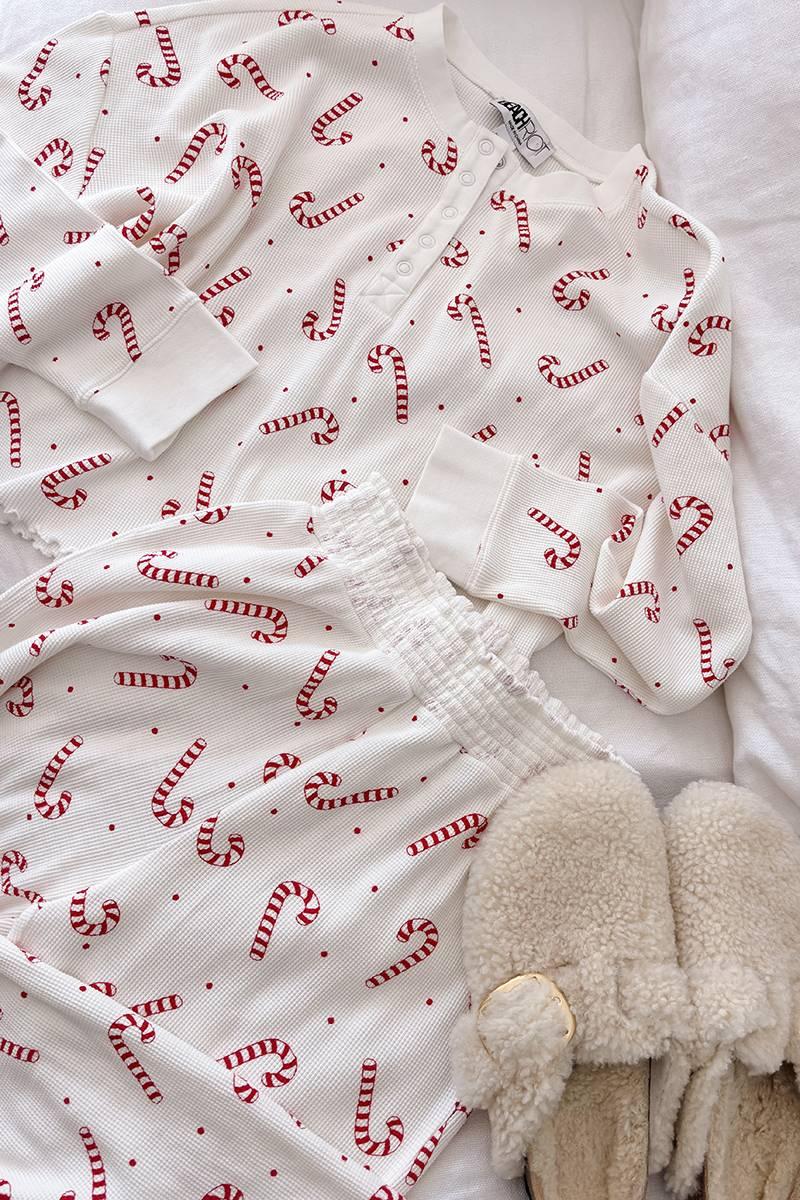 Candy Cane Waffle Sleep Set Product Image