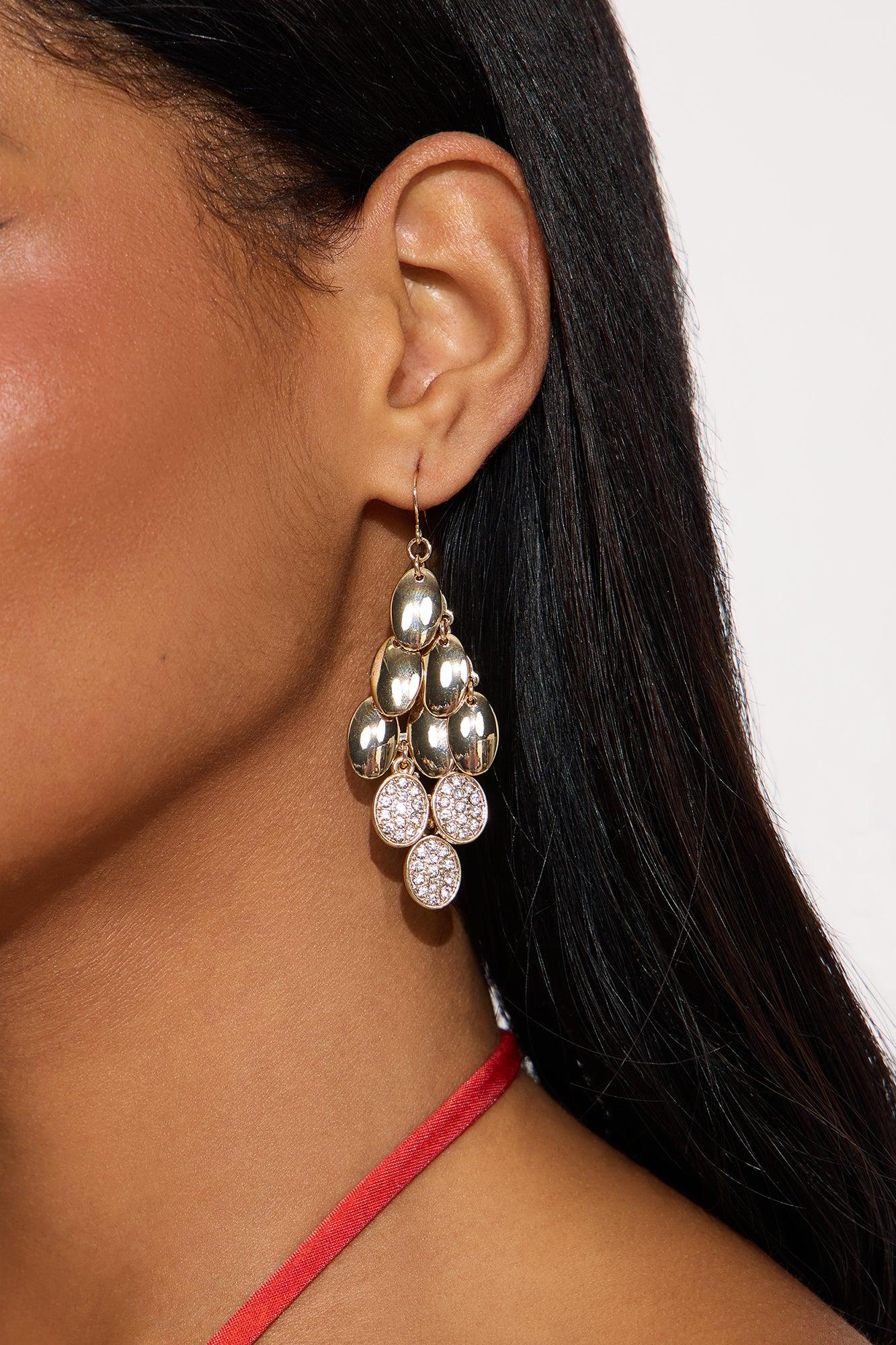 Coined Statement Drop Earrings - Gold Female Product Image