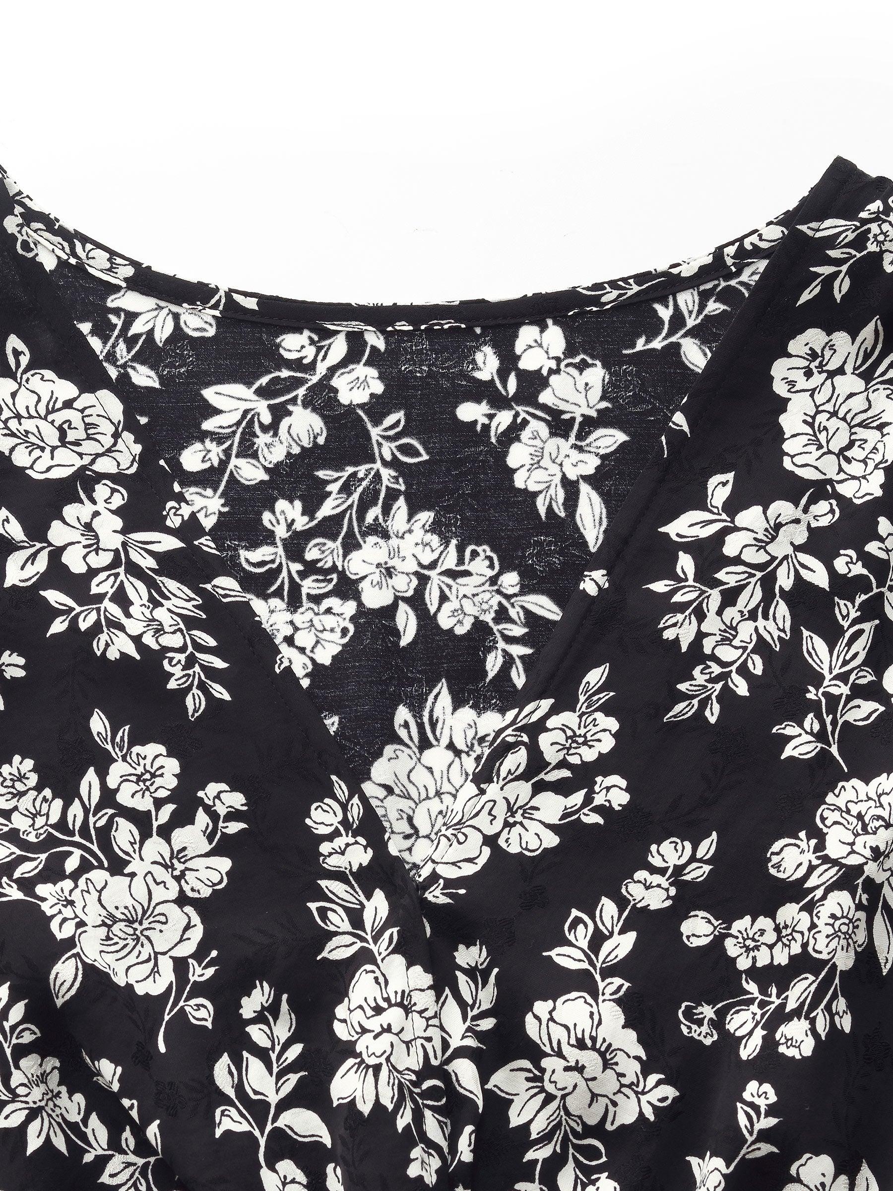 Floral Print Twist Front Women Midi Dress Product Image