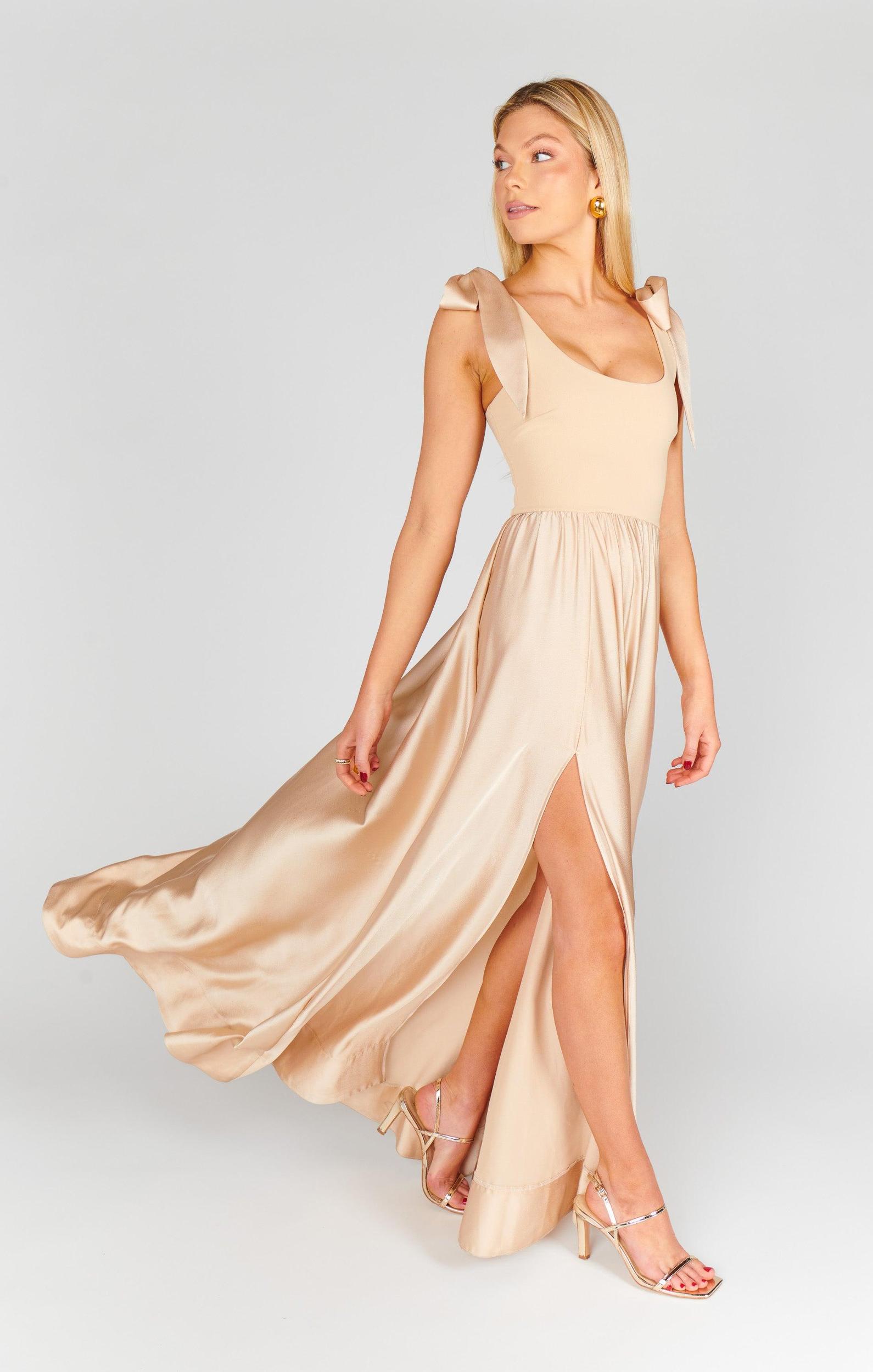 Harper Maxi Dress ~ Champagne Luxe Satin Product Image