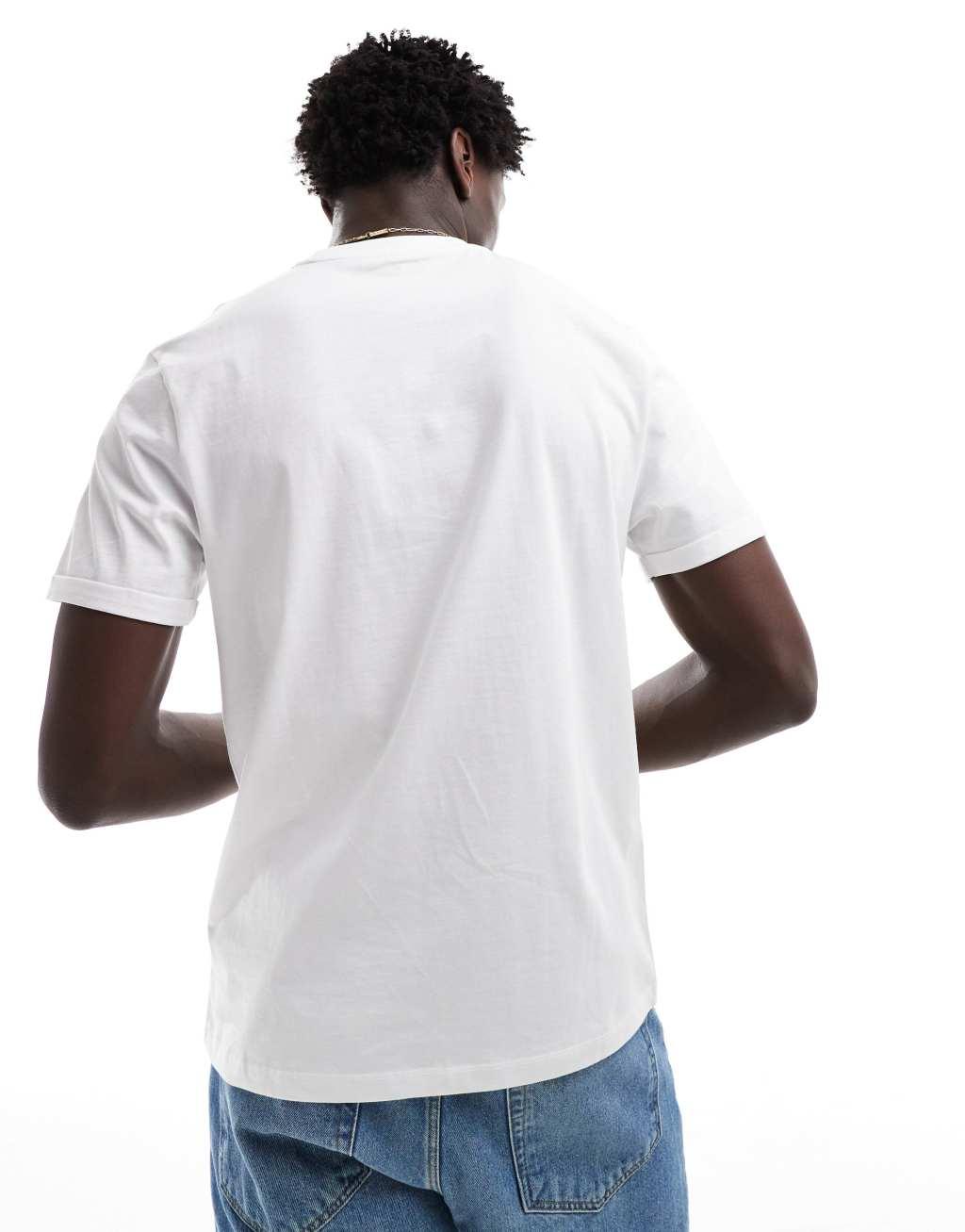 ASOS DESIGN essential crew neck t-shirt with cuffed sleeves in white | ASOS Product Image