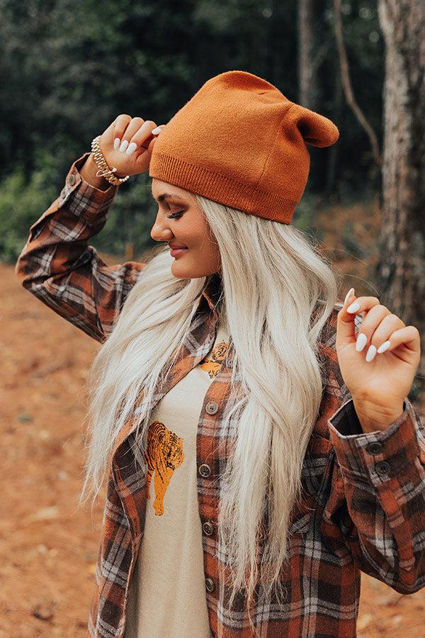 Playlist On Repeat Beanie In Rust Product Image