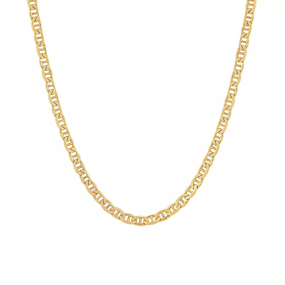 Everlasting Silver Gold Over Silver Solid Mariner Chain Necklace, Women's, Size: 22", Gold Tone Product Image