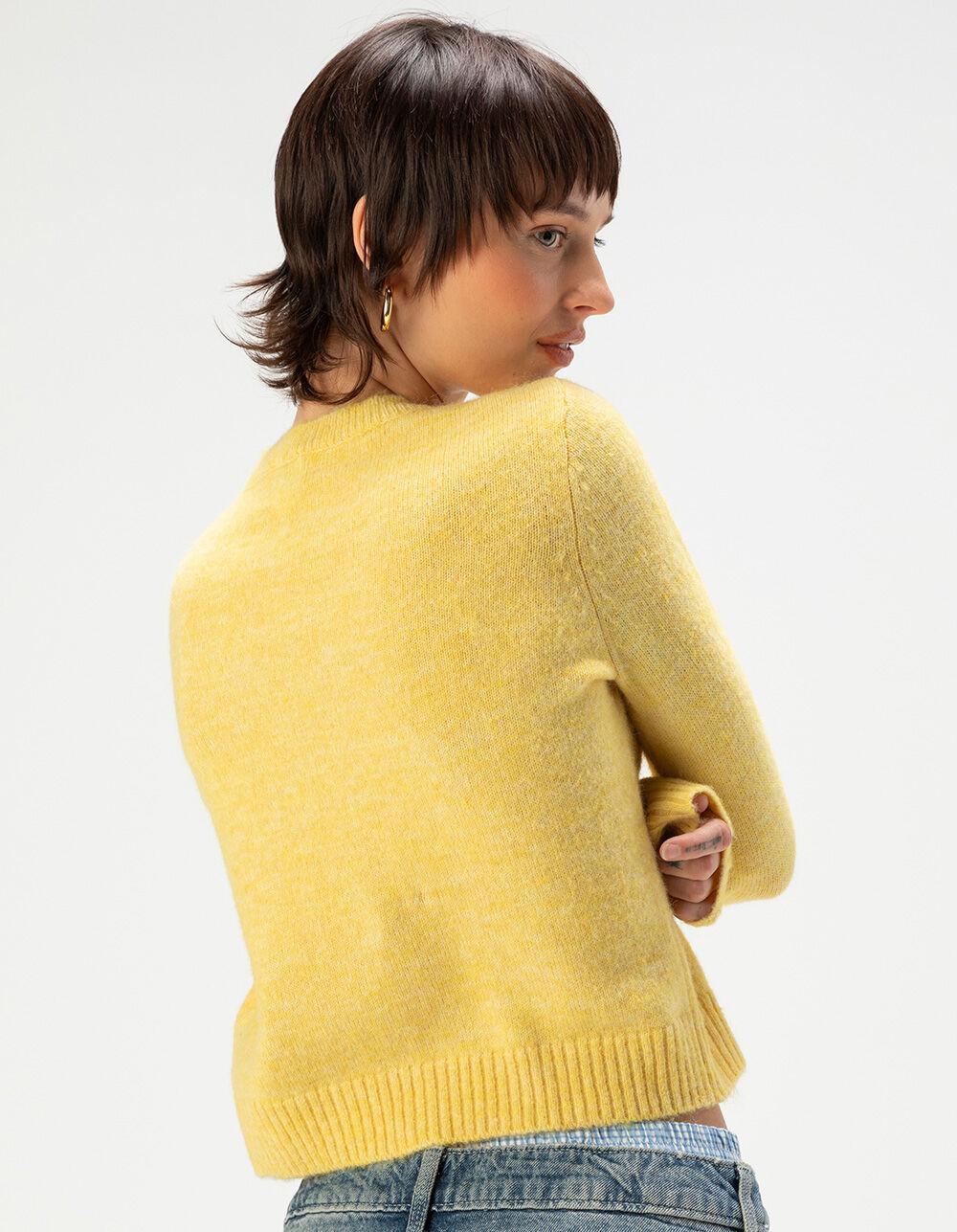 BDG Urban Outfitters Cozy Crewneck Womens Cardigan - YELLOW Product Image