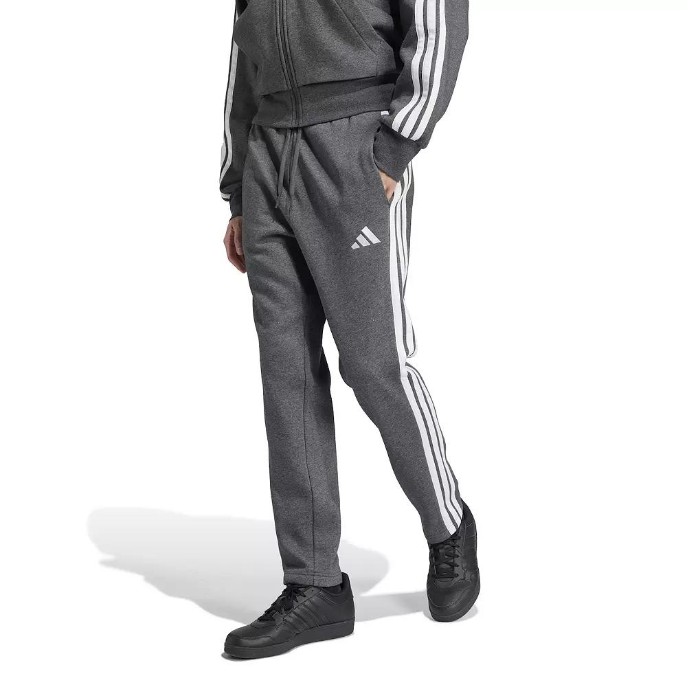 Men's adidas Essentials 3-Stripes Fleece Sportswear Pants, Size: XL, Black White Product Image