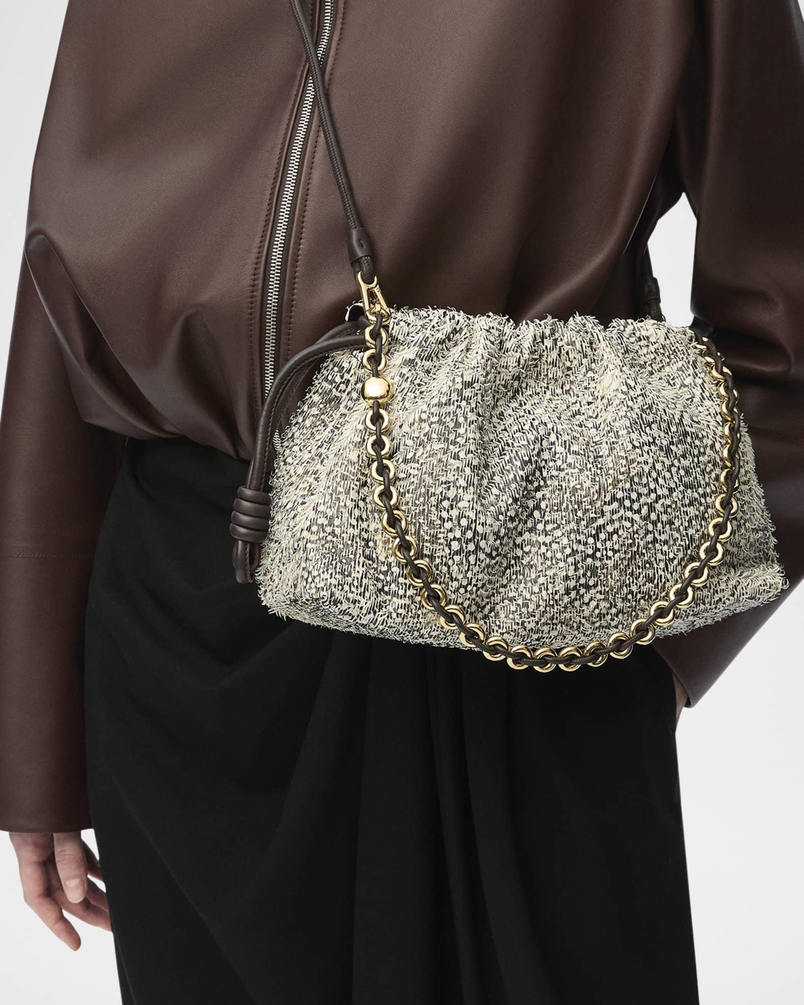 Flamenco Medium Shoulder Bag in Feathered Leather  Product Image
