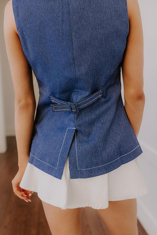 Rodeo Drive Darling Denim Vest Top Product Image