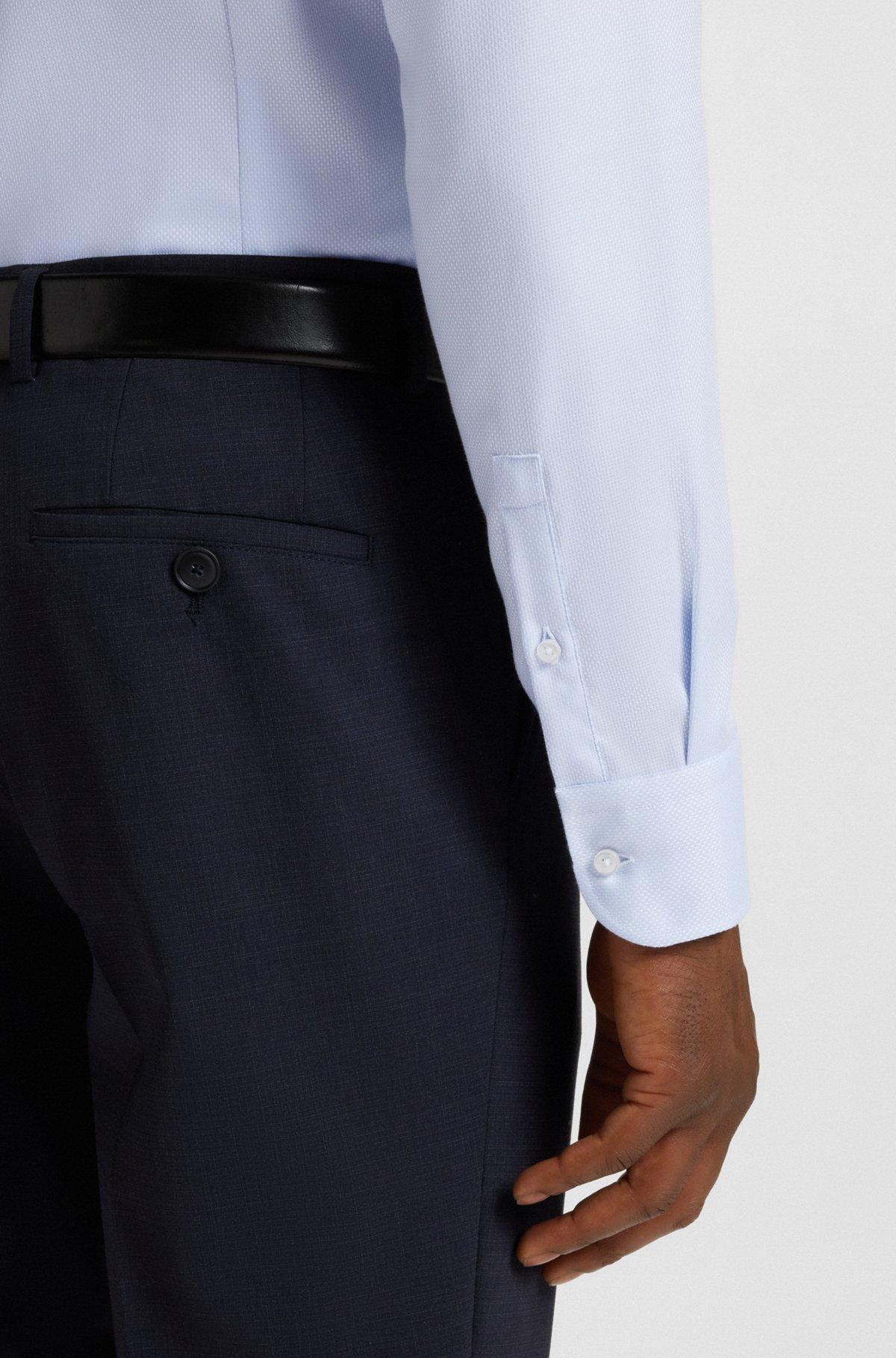 Slim-fit shirt in structured cotton Product Image