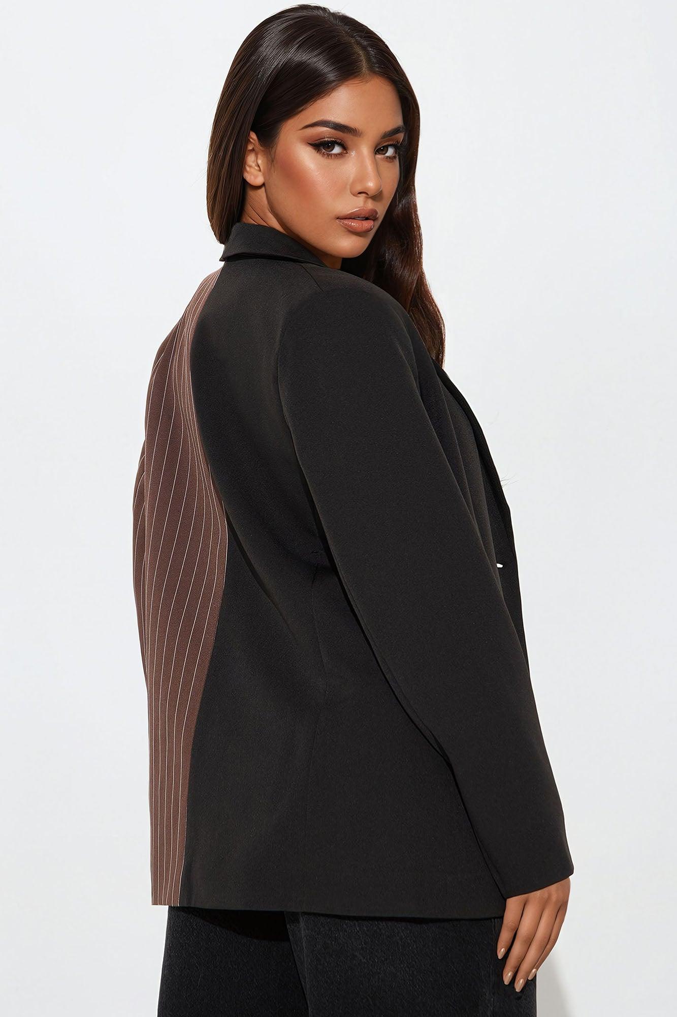Business Babe Colorblock Blazer - Brown/combo Product Image