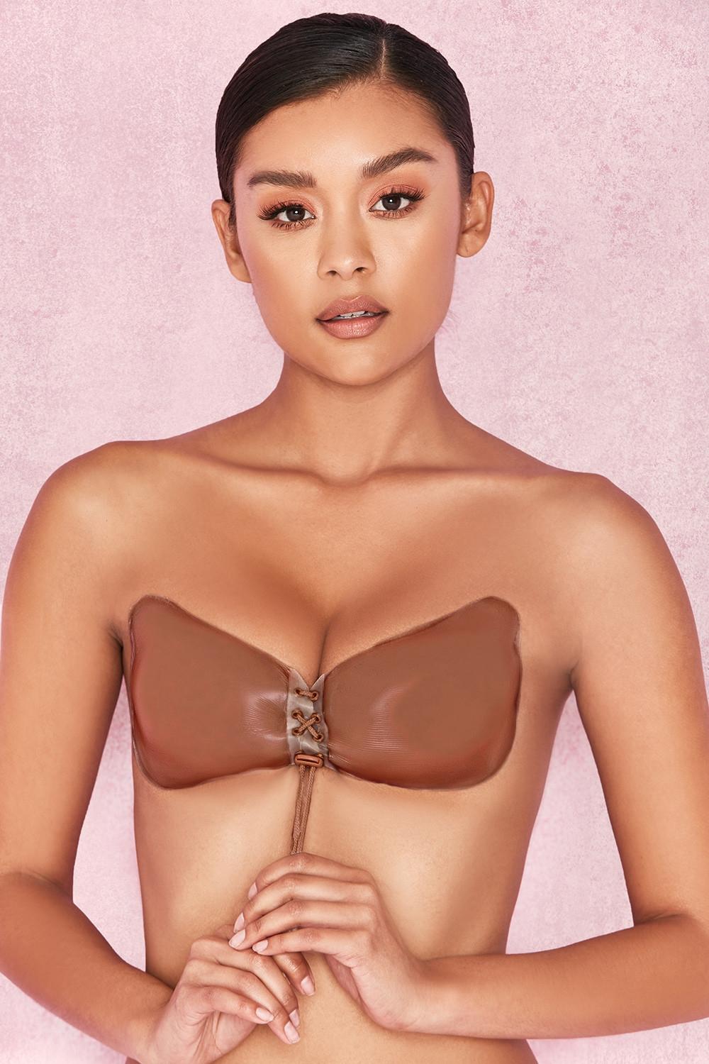 silicon push up invisible bra - caramel Product Image