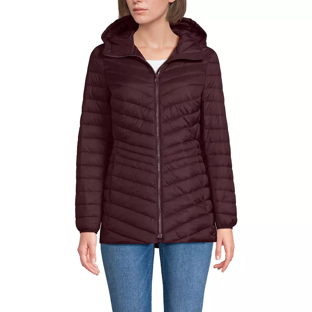 Petite Lands' End Wanderweight Ultralight Hooded Packable Down Jacket, Women's,  Product Image