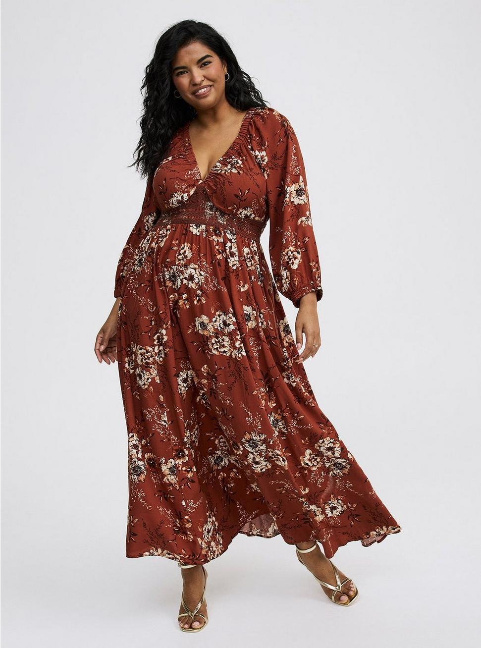 Maxi V-Neck Raglan-Sleeve Dress Product Image