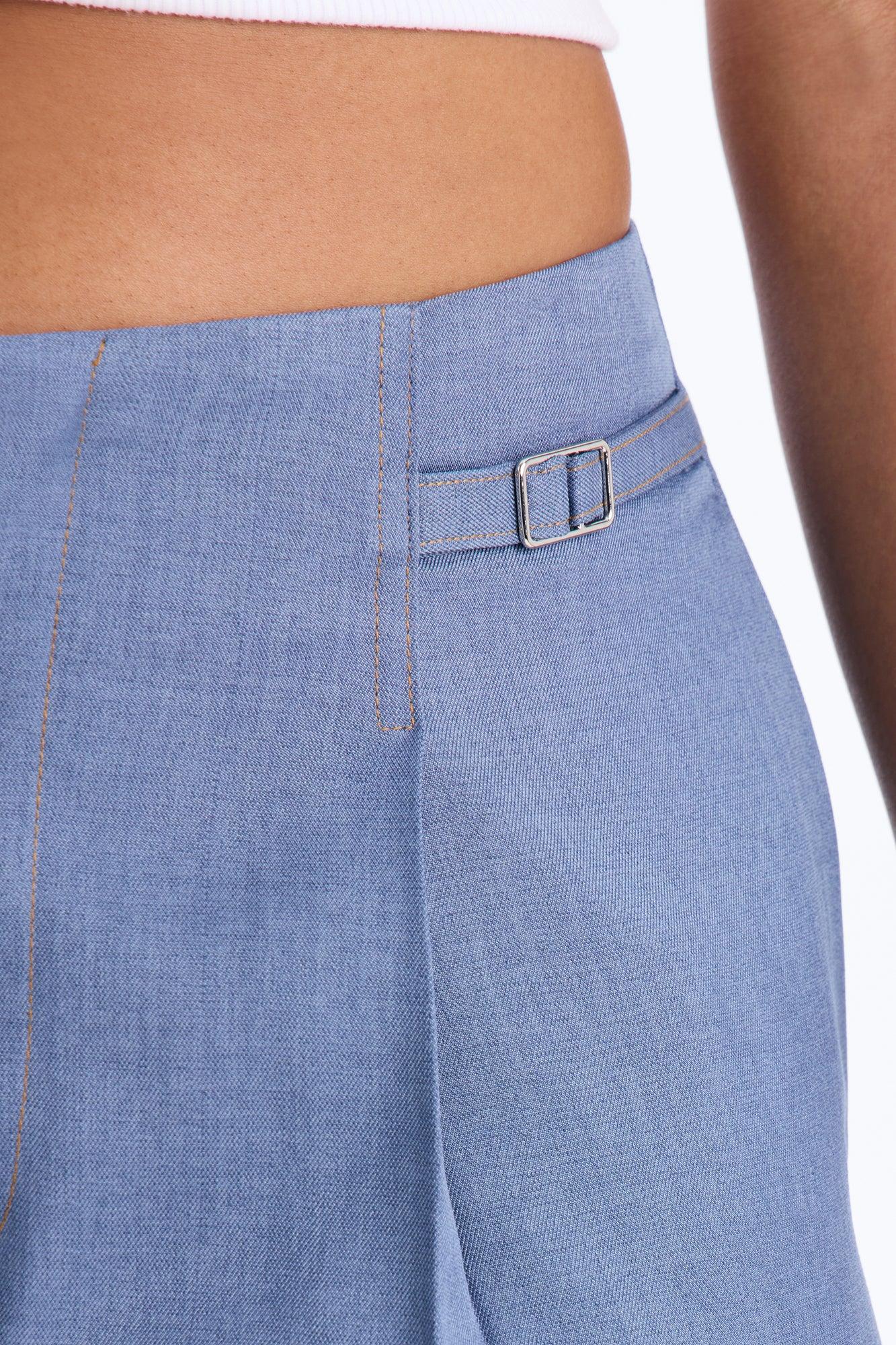 Angela High Rise Trouser Pant 33″ - Blue Female Product Image