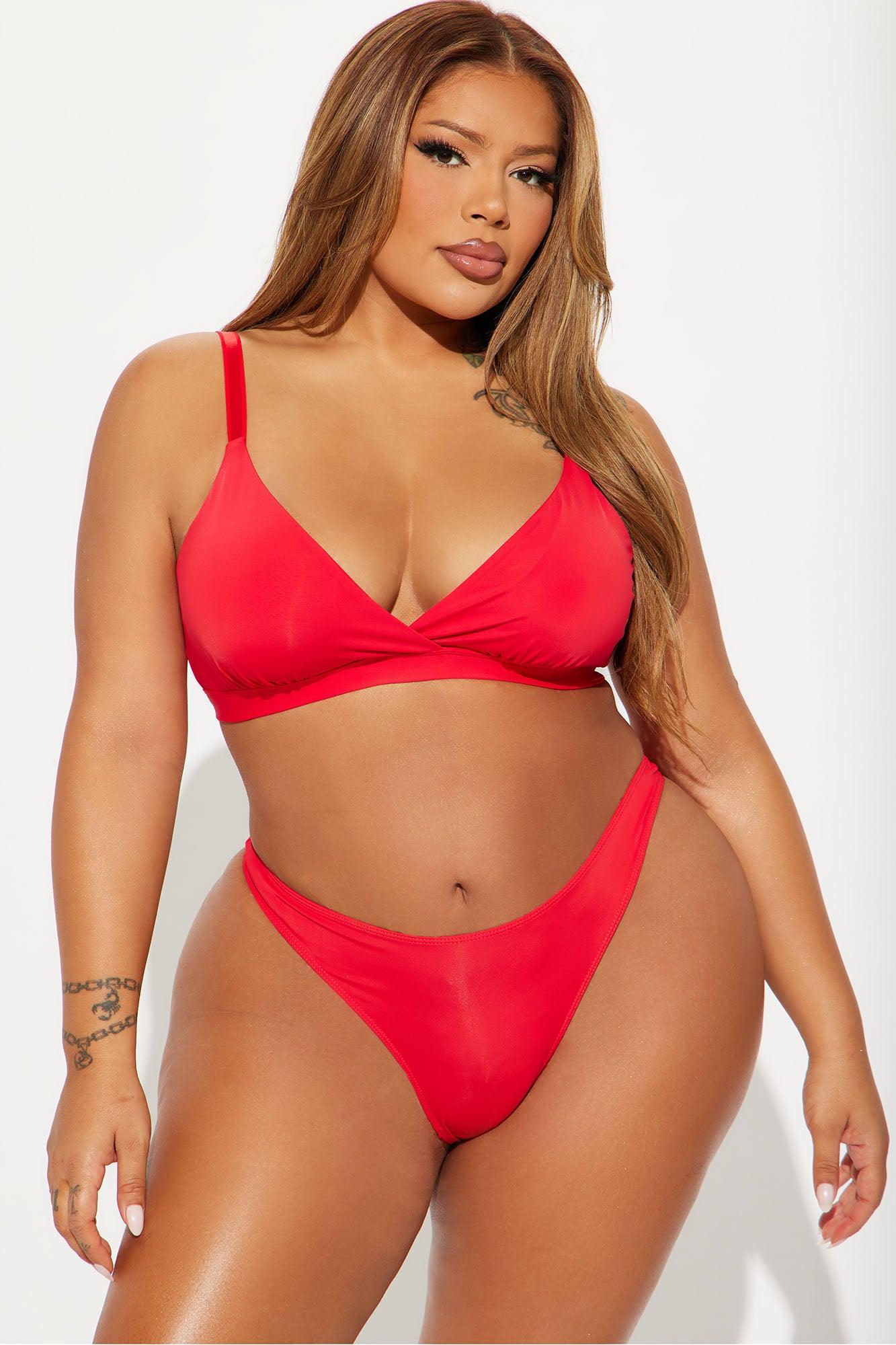 Nova Microfiber Triangle Bralette - Red Product Image