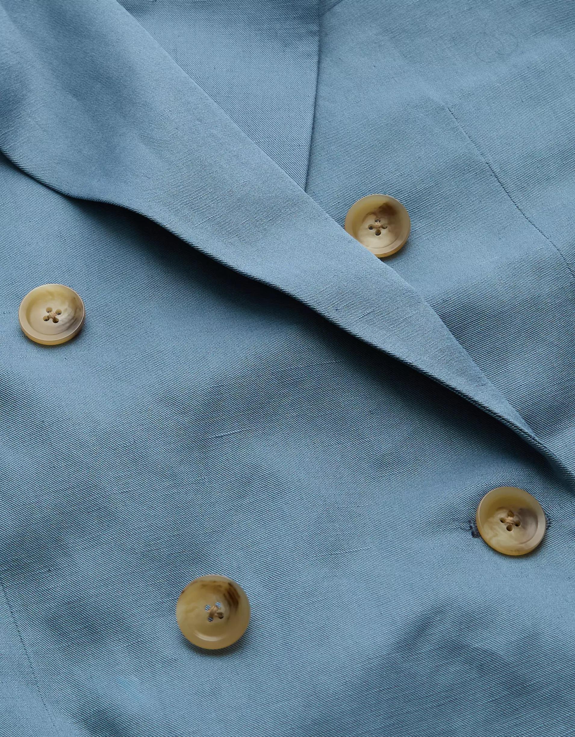 AE77 Premium Linen-Silk Blend Double-Breasted Blazer Product Image