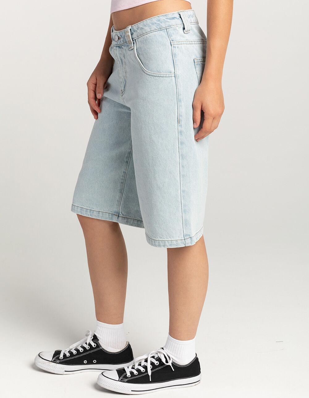 RUSTY Low Rise Wide Leg Womens Denim Jorts - DENIM Product Image