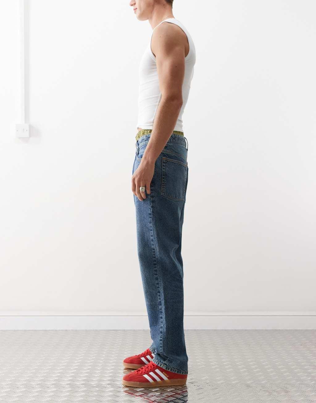 COLLUSION X005 straight leg jeans in midwash Product Image