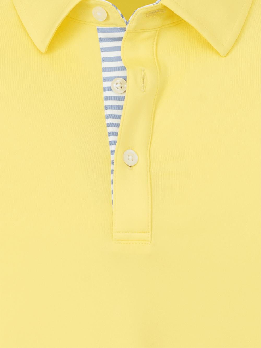 Performance Blend Three Button Polo - Light Yellow Product Image