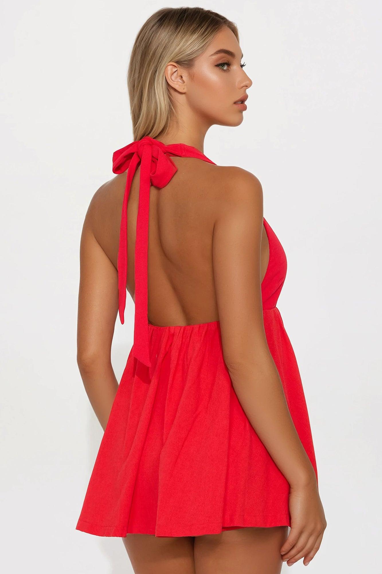 Break Away Romper - Red Product Image