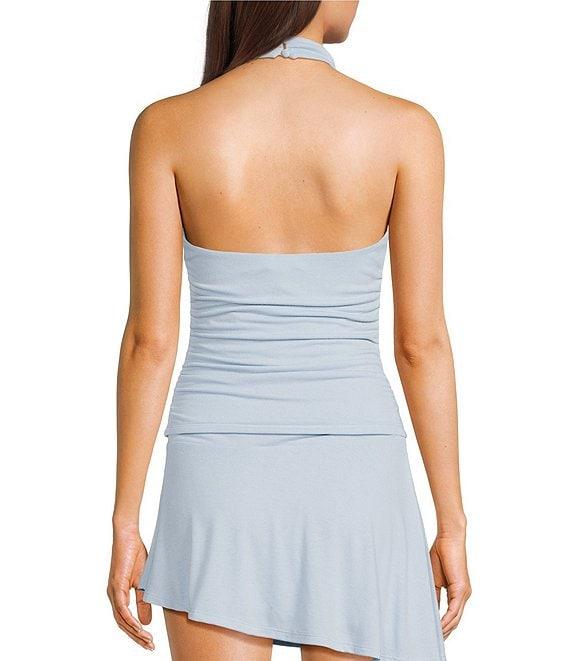 GB Knit Ruched Coordinating Halter Top Product Image