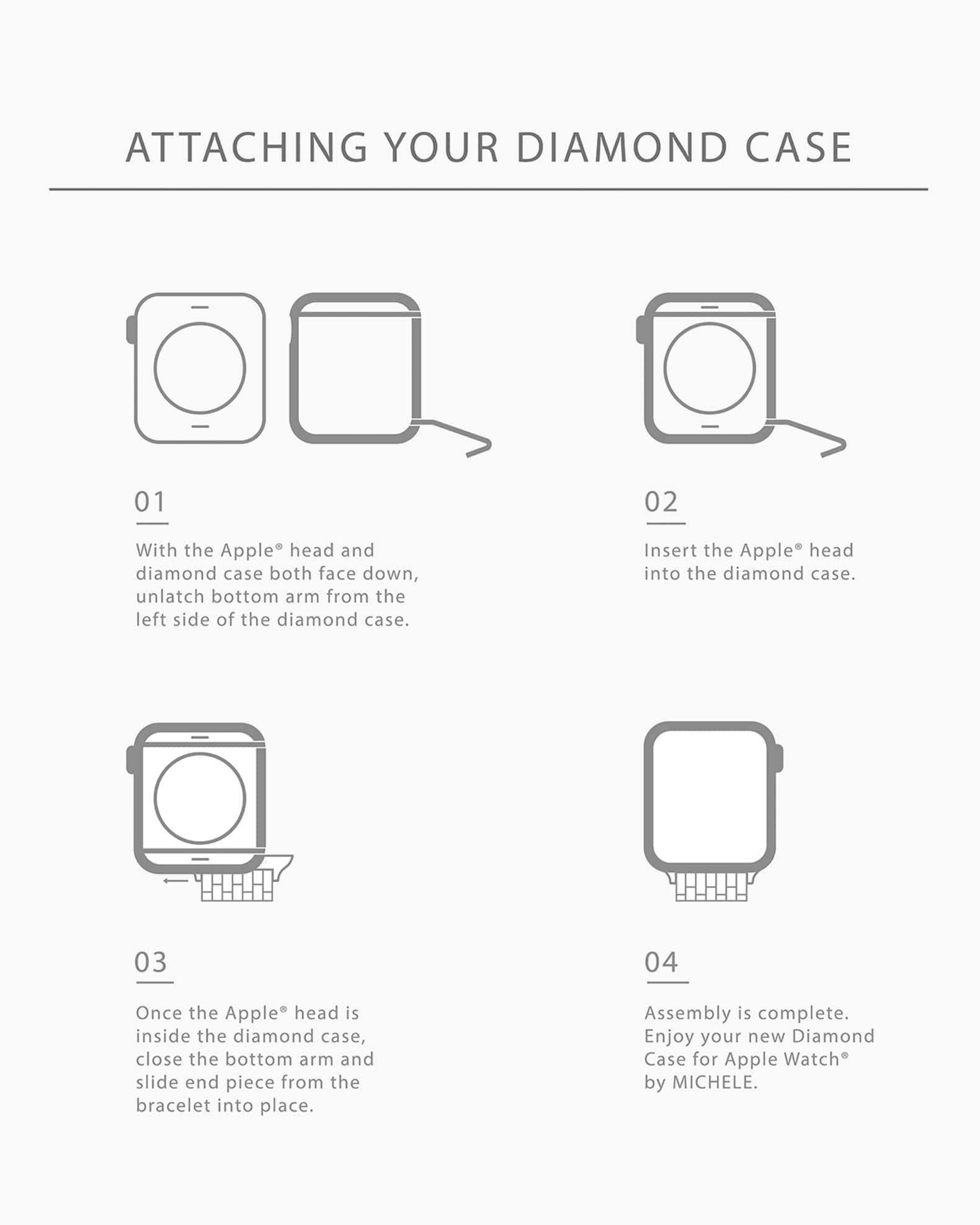 Diamond Apple Watch Case in Stainless Steel, 45mm Product Image
