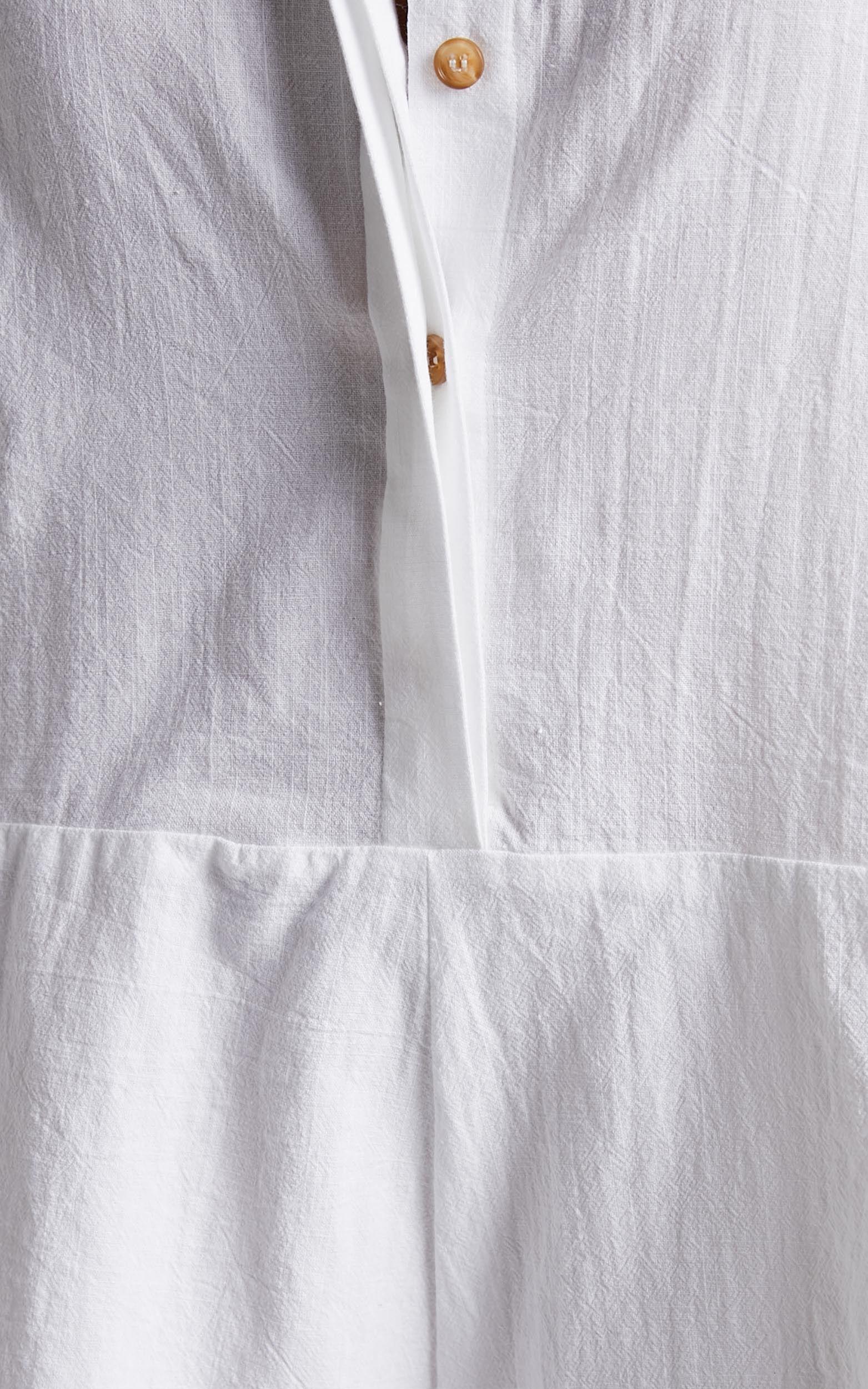 Anka Playsuit - Relaxed Button Front Shirt Playsuit in White Product Image