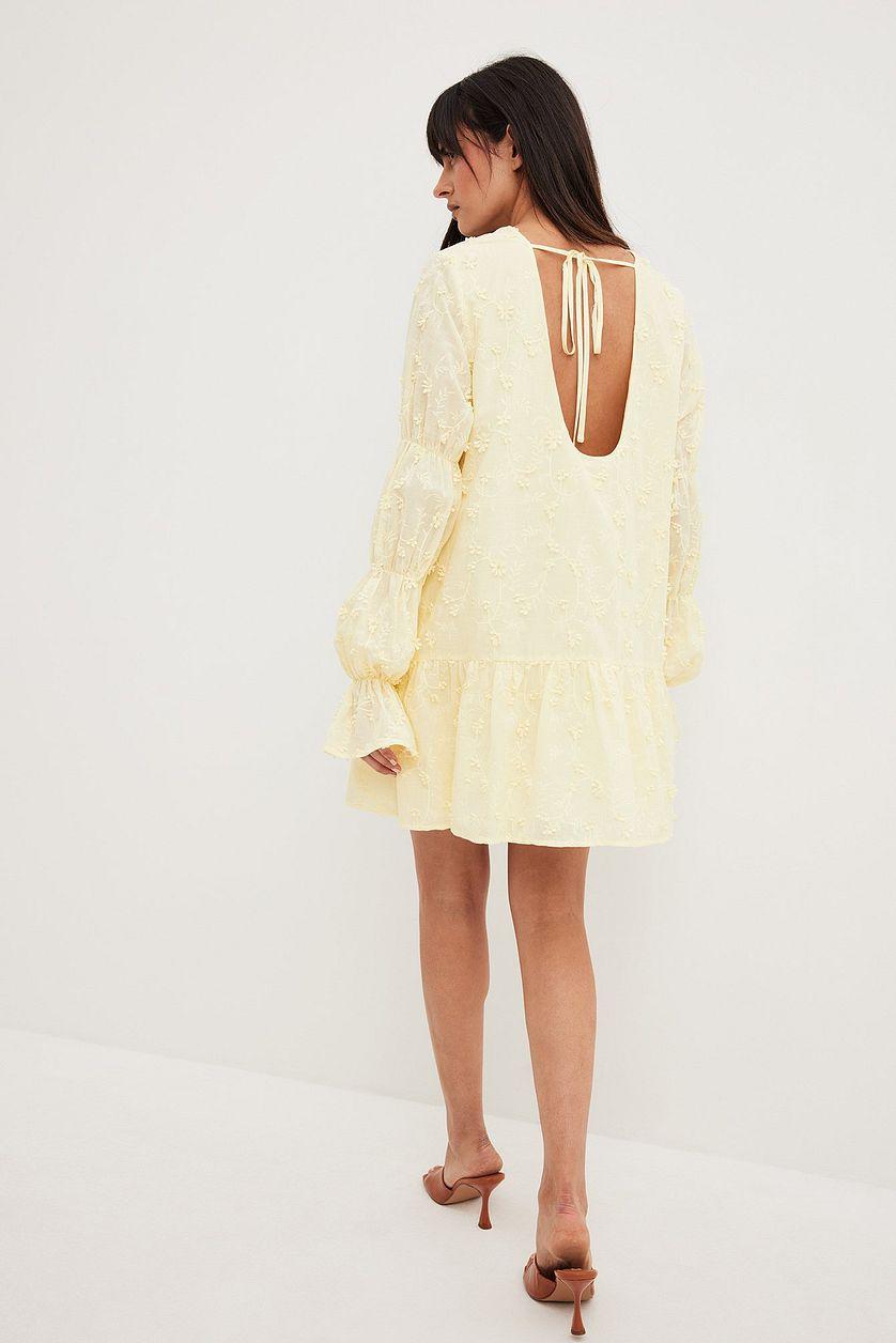 Sleeve Detail Deep Back Dress Product Image