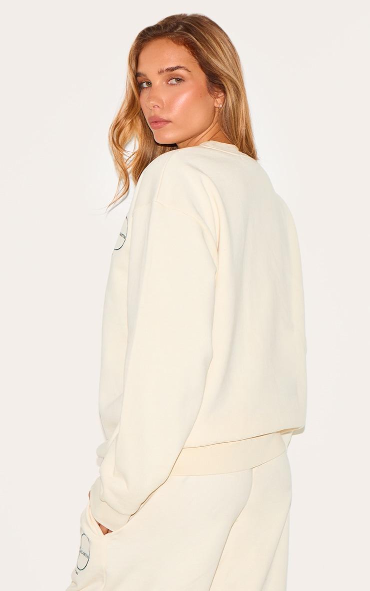  Cream Circle Wellness Premium Print Oversized Sweatshirt Product Image