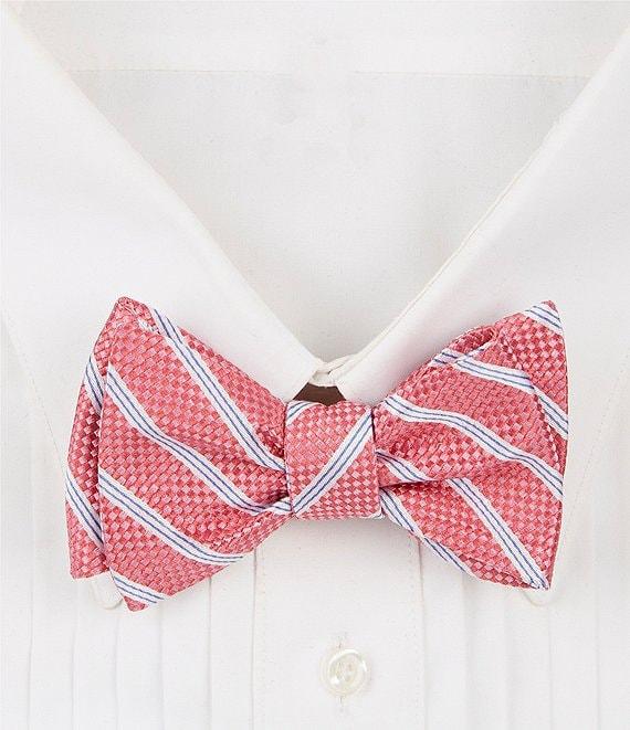 Cremieux Rod Check Stripe Silk Bow Tie Product Image