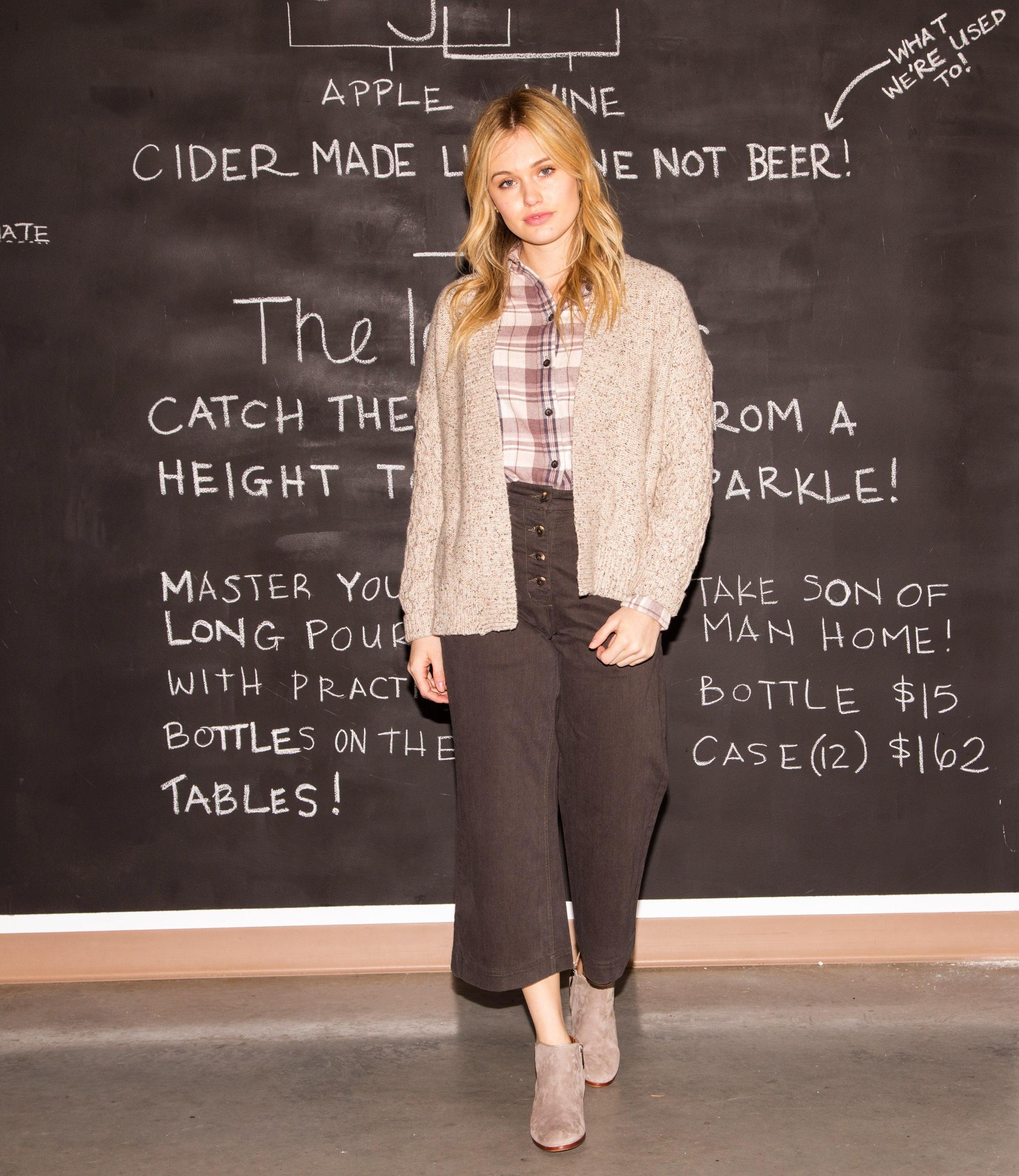 Sylvie Stretch Twill Wide Leg Crop - Burnt Umber (Final Sale) Female Product Image