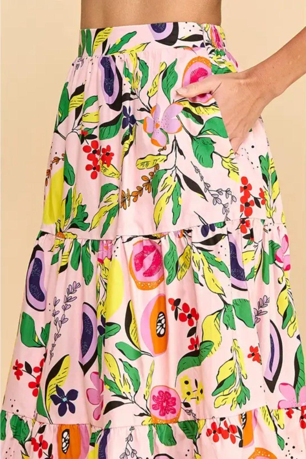 Summer Fruit Maxi Skirt Product Image