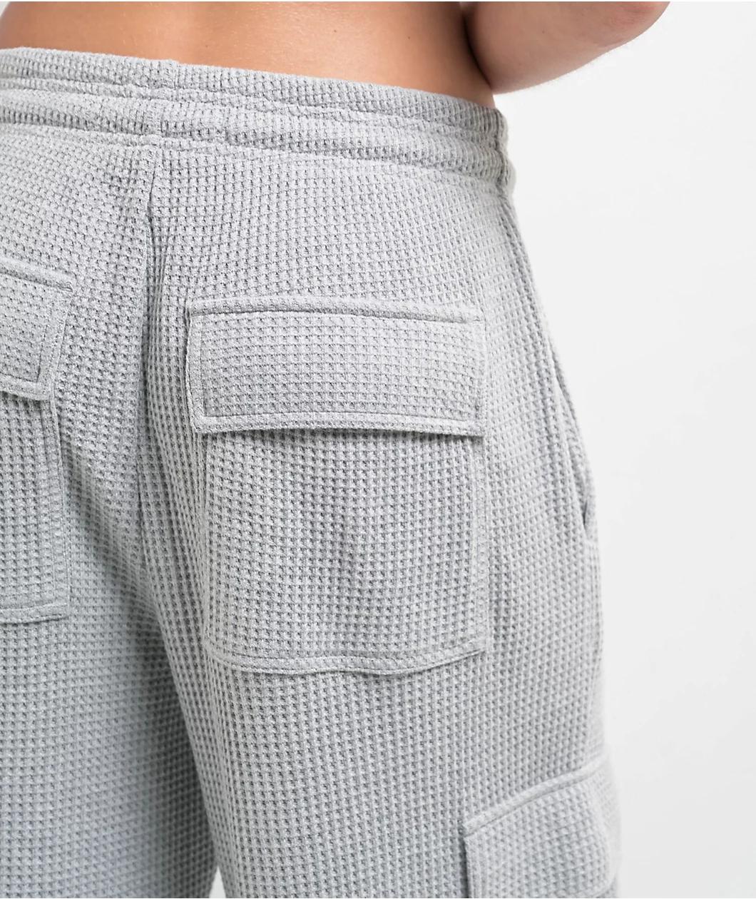 Freeworld Nola Waffle Grey Cargo Relaxed Sweatpants Product Image