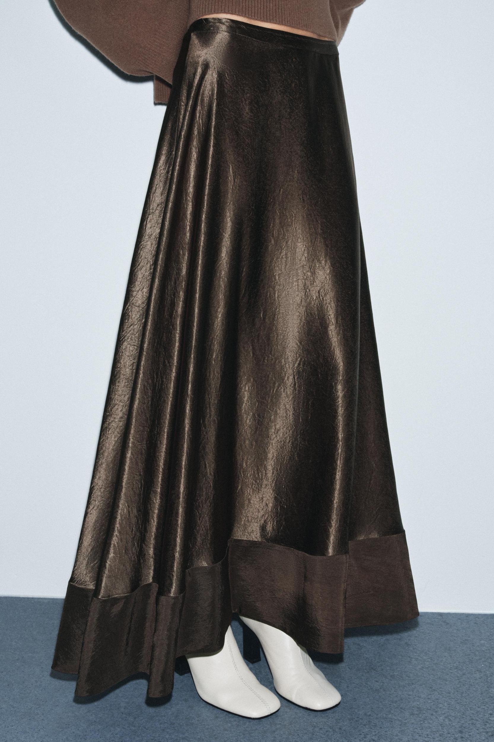 ZW COLLECTION LIMITED EDITION SATIN EFFECT MIDI SKIRT Product Image