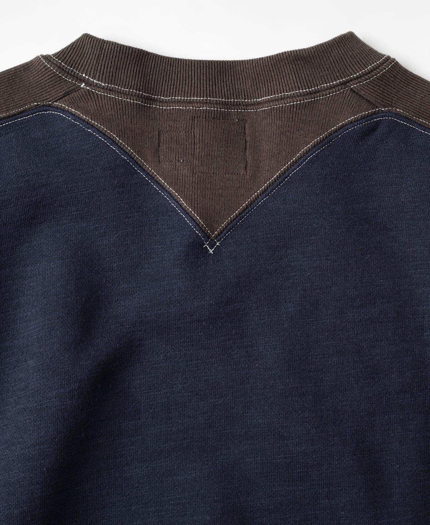 V-Inset Two-Tone Sweatshirt - Navy Product Image