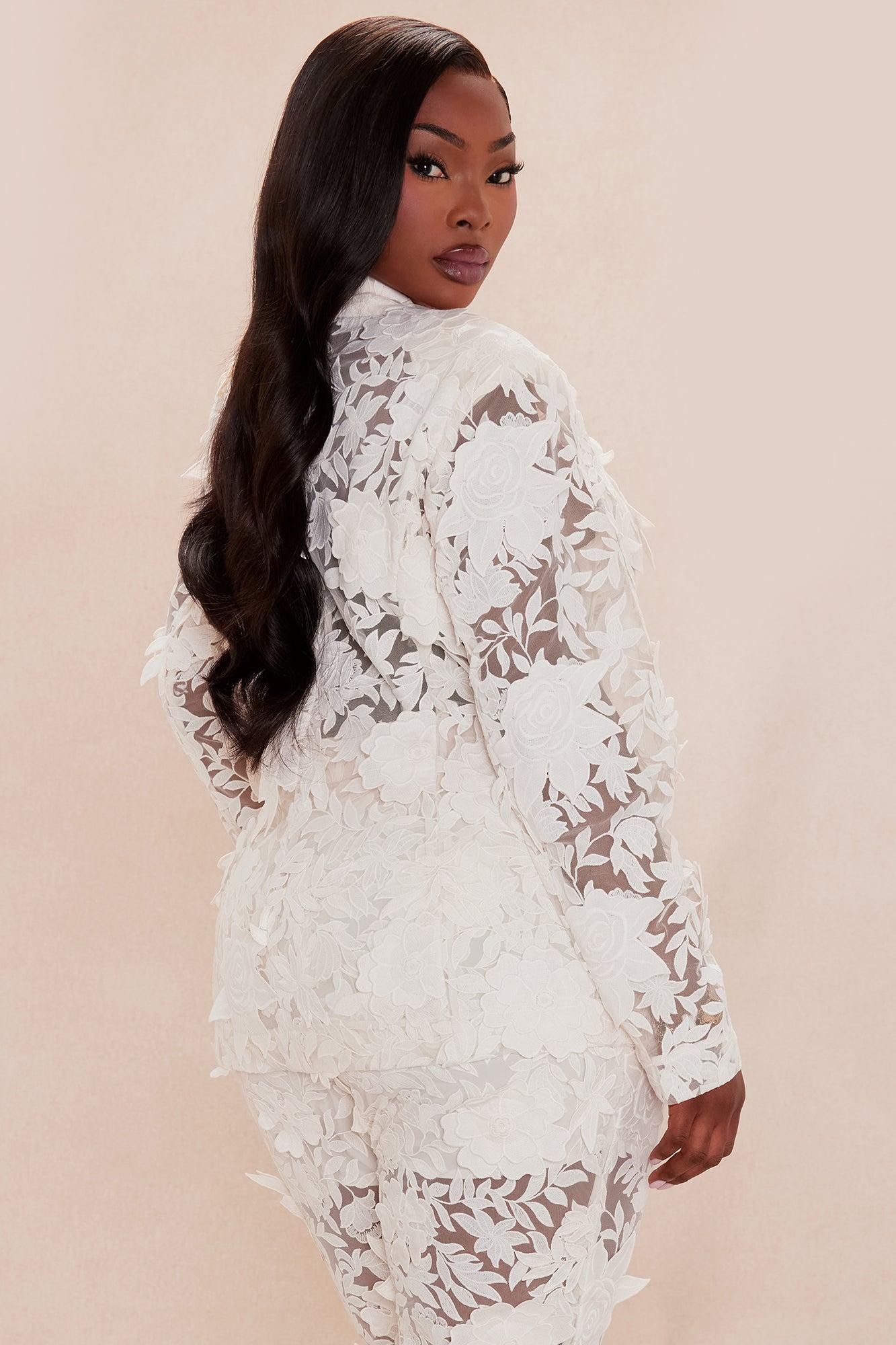 Catalina Embroiderd Blazer - Cream Female Product Image