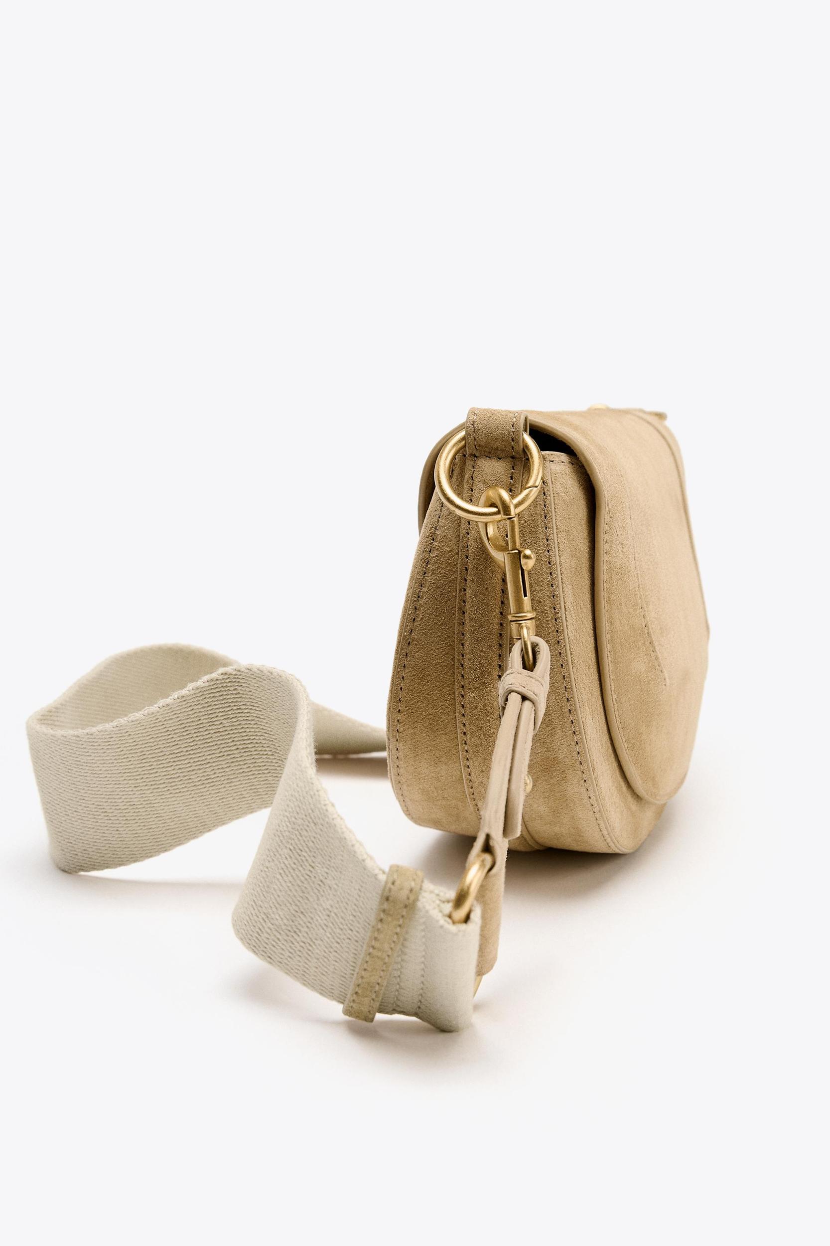 DOUBLE HANDLE LEATHER CROSSBODY BAG Product Image