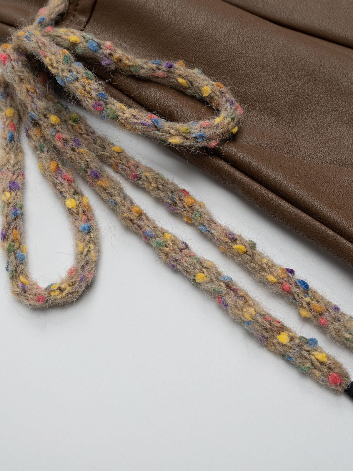 Aelfric Eden Drawstring Wrinkle Faux Leather Skirt Female Product Image