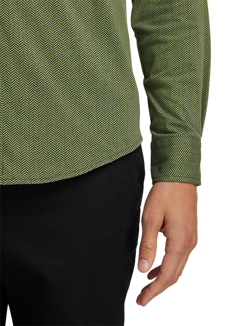 Cotton Button Front Polo - Green Product Image