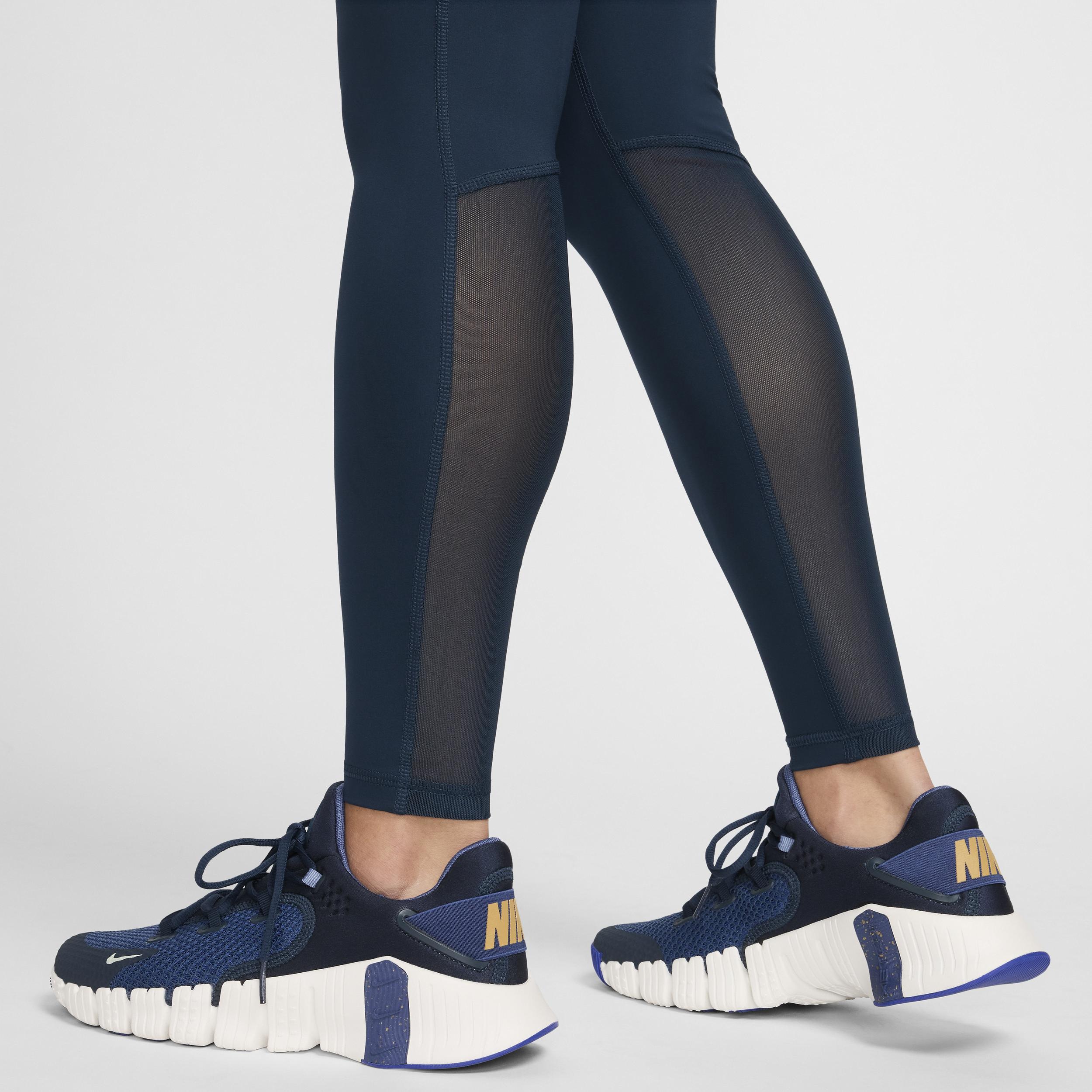 Nike Pro Women's Mid-Rise Mesh-Paneled Leggings Product Image