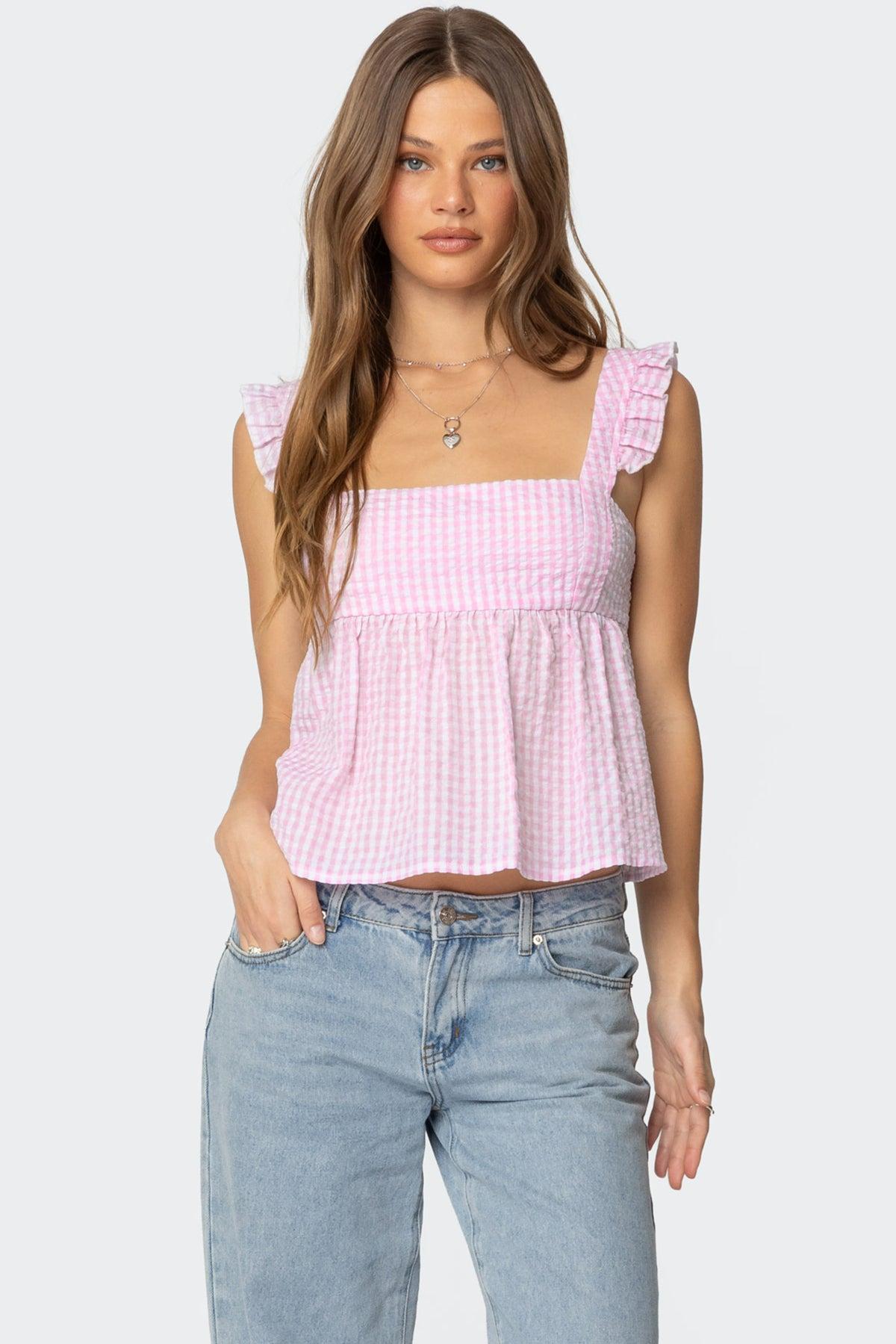 Jenson Backless Gingham Top Product Image