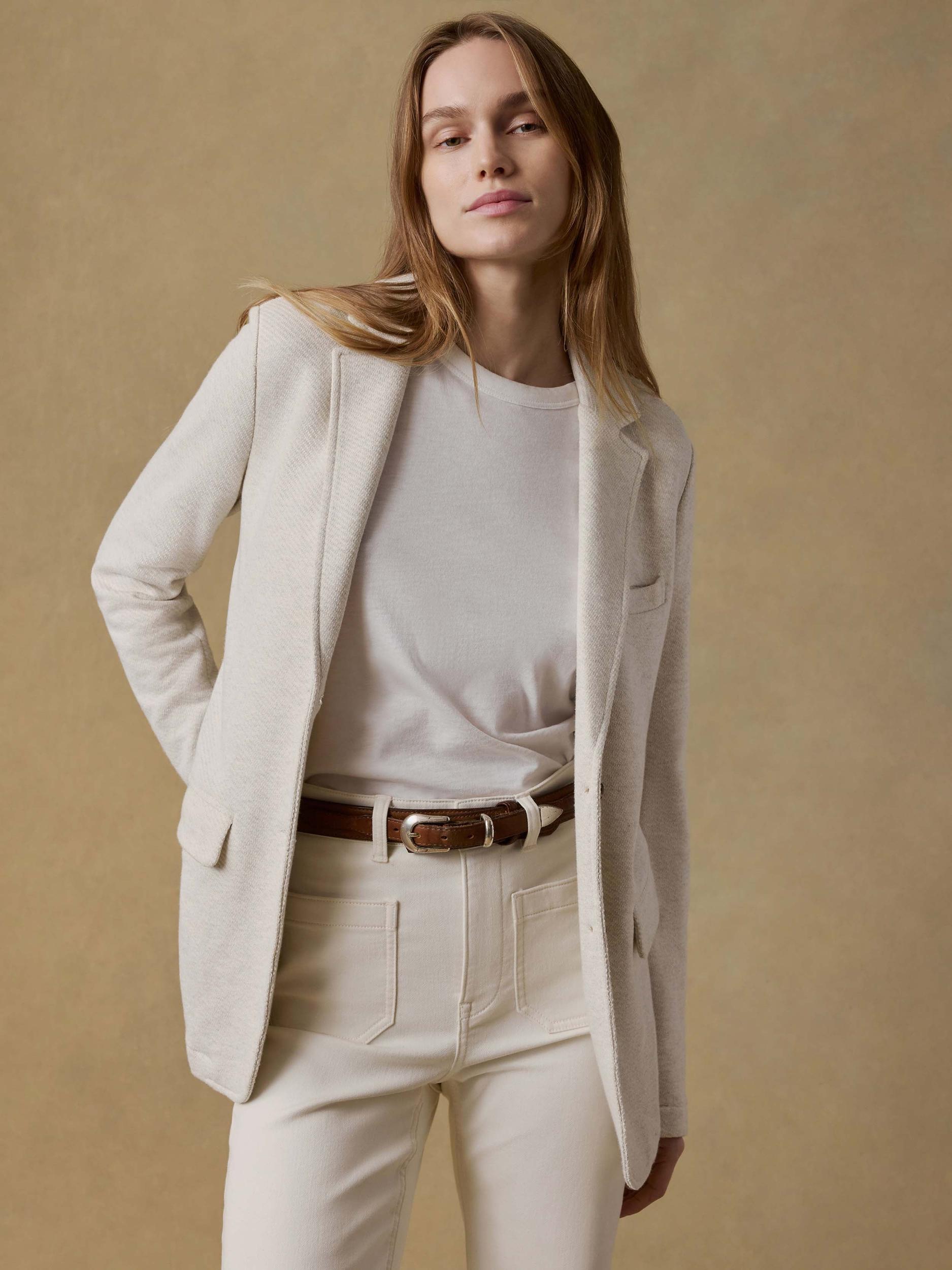 Inlet Knit Blazer - Light Oatmeal Melange Female Product Image