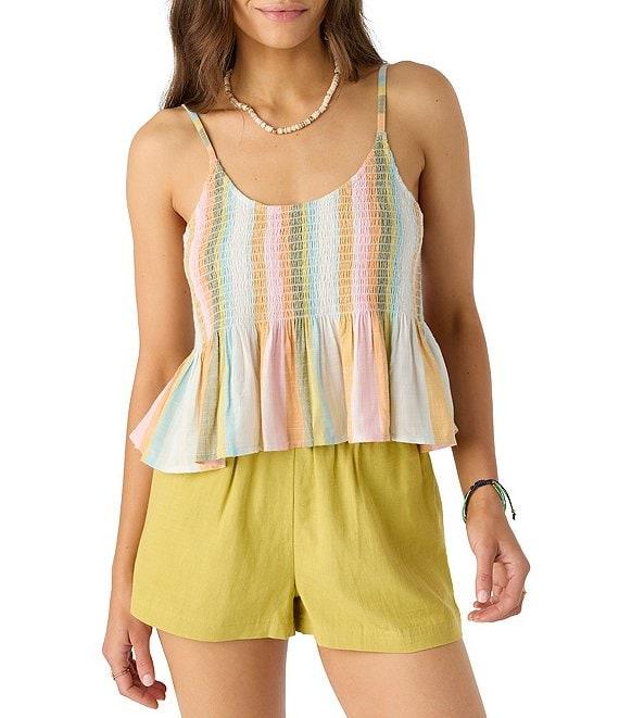 O'Neill Rosia Sleeveless Striped Smocked Top Product Image