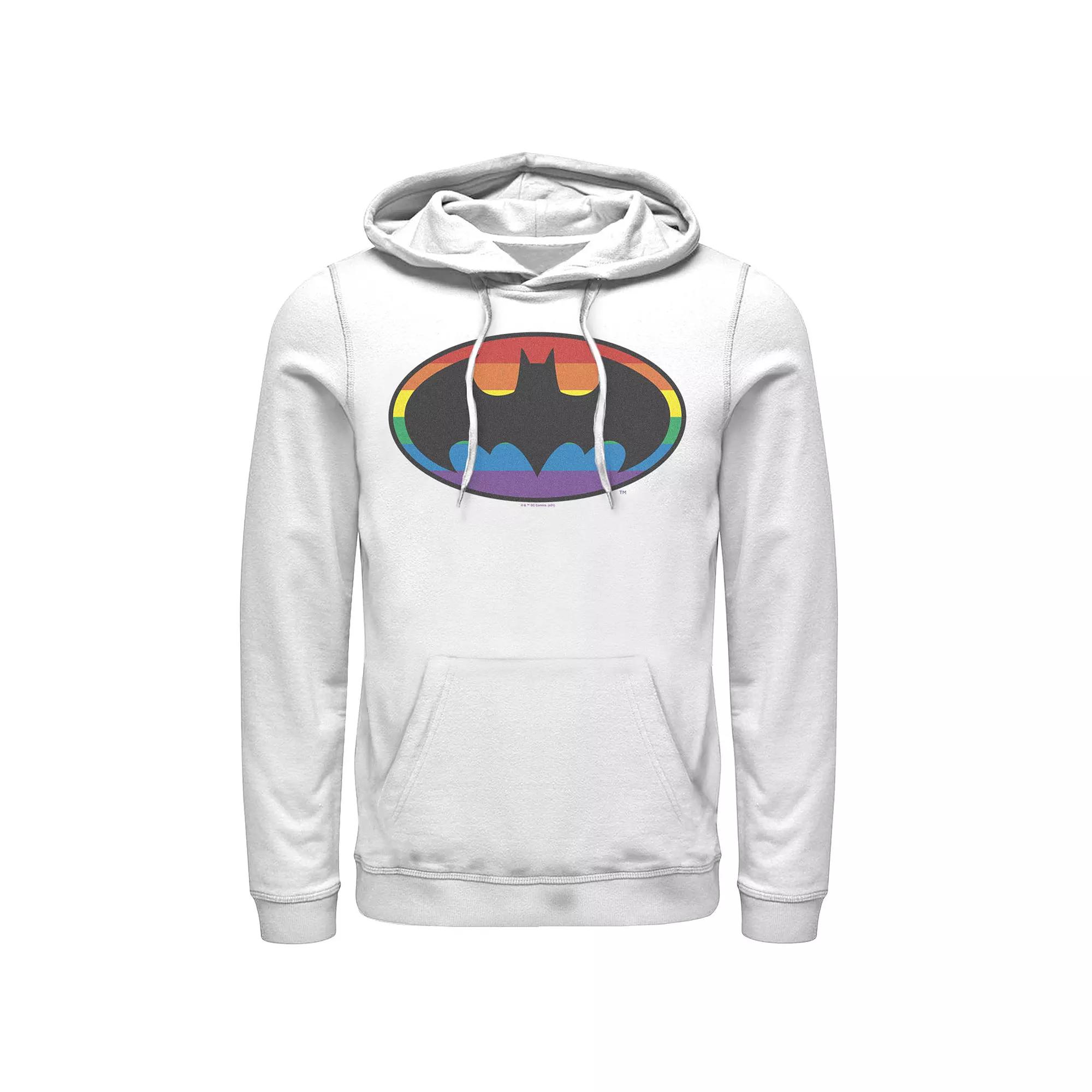 Men's Batman Rainbow Striped Logo Hoodie,  Product Image