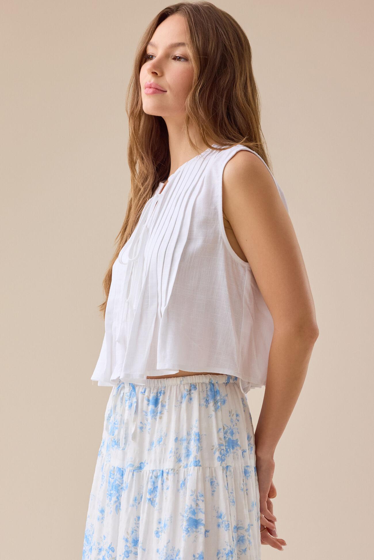 Braleigh Linen Pleated Top Product Image