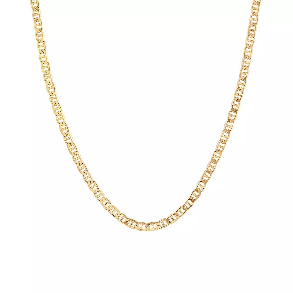 Everlasting Silver Gold Over Silver Solid Mariner Chain Necklace, Womens Gold Tone Product Image